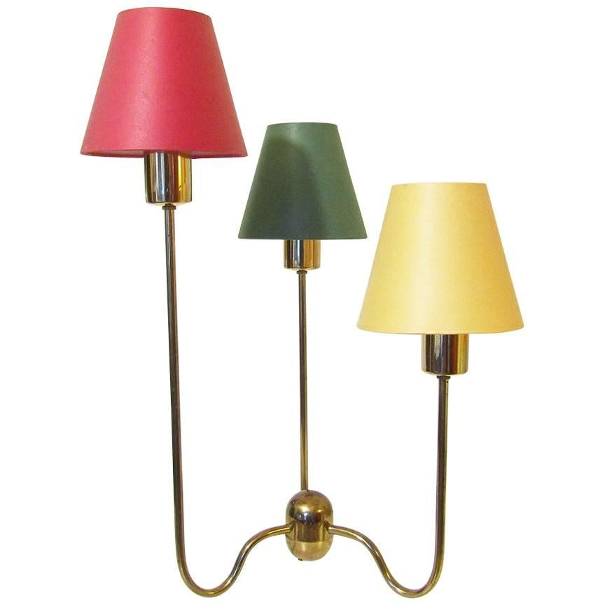Large Three-Arm Table Lamp by Josef Frank For Sale