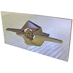 Vintage Bronze and Chrome Abstract Wall Sculpture by Giovanni Schoeman, 1970s 3