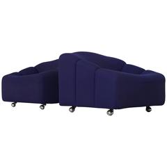 Vintage Pierre Paulin Two Lounge Chairs in Purple from the ABCD Series for Artifort