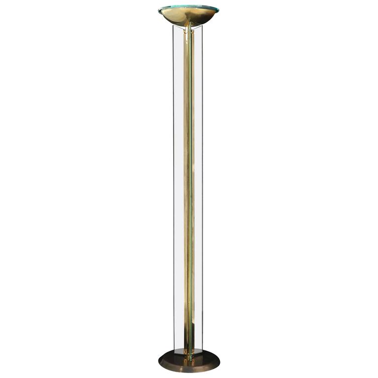 Floor Lamp Uplighter Torchere Art Deco Revival Style Of Jean Perzel 20th Century Floor Lamp Uplighter Torchere Art Deco Revival Style Of Jean Perzel 20th Century