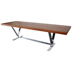 Heltborg Møbler Rosewood and Chrome Coffee Table