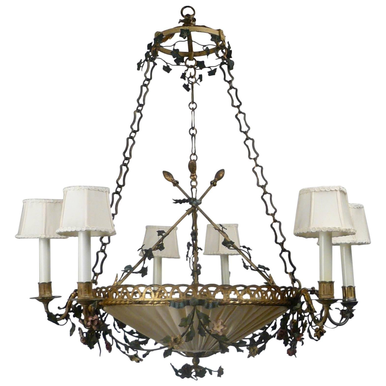 Neoclassical Tole Chandelier
