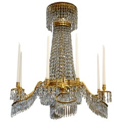  Early 19th Century German Gilt Bronze Neoclassical Chandelier, Werner and Mieth