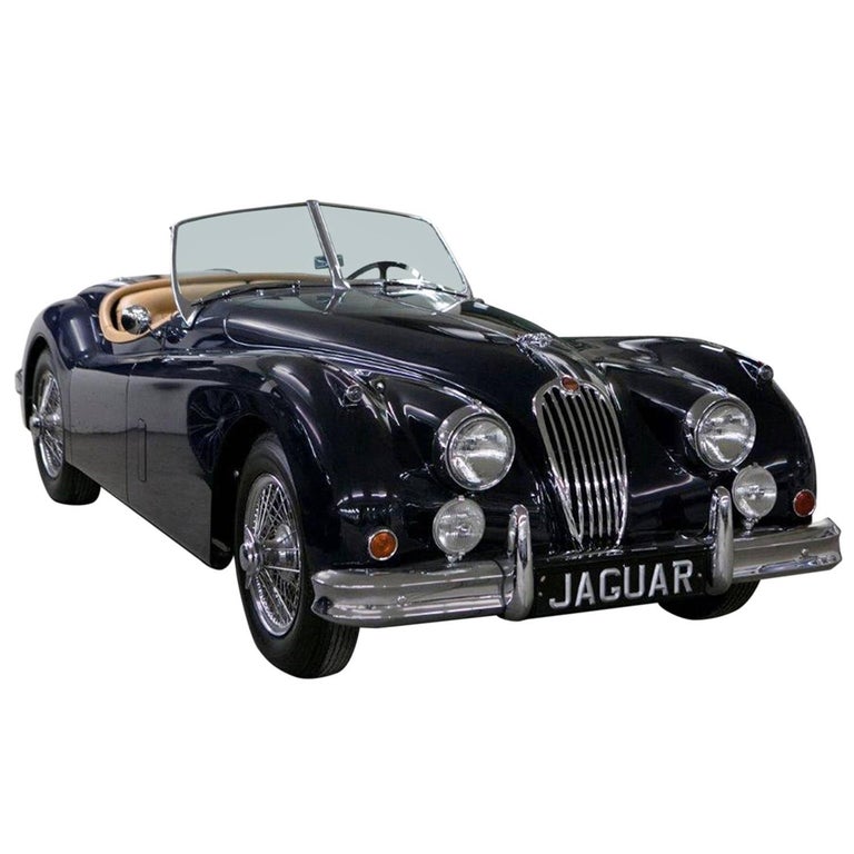 Vintage 1955 Jaguar XK 140MC OTS Navy Blue Car For Sale at 1stDibs