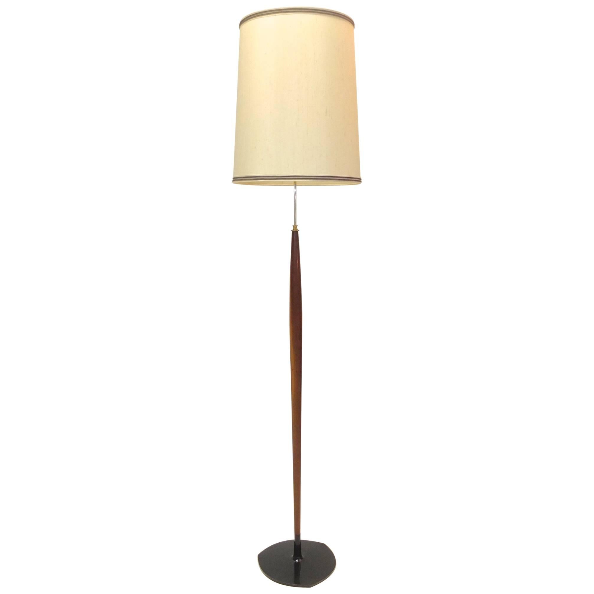Scandinavian Tapered Teak Floor Lamp
