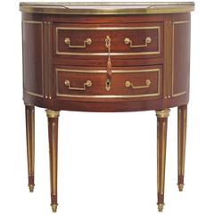 French Directoire Demilune Side Table Chest