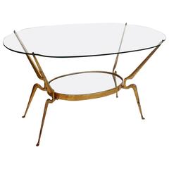 Oval Glass Coffee Table Attributed to Ico Parisi