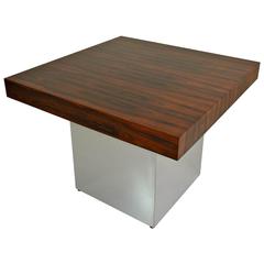 Rosewood and Chrome Table by Milo Baughman