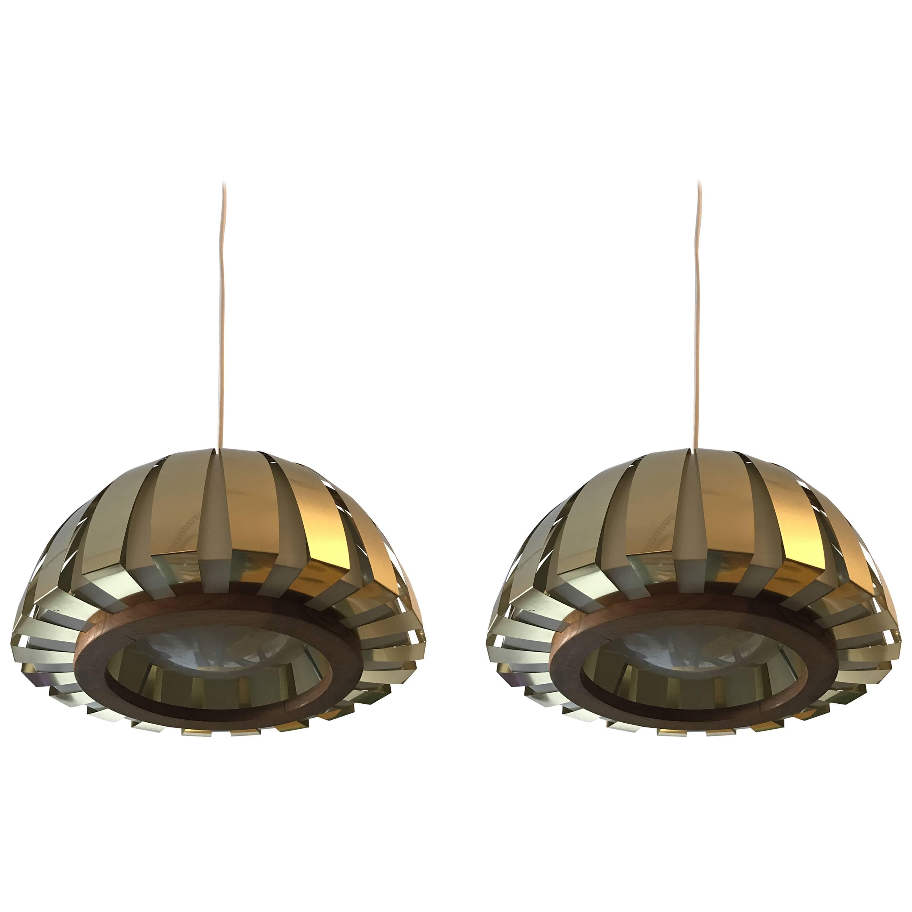 Pair of 1960s Danish Lyfa Modern Pendants