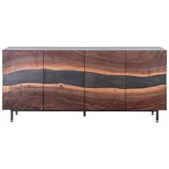 Summit Media Unit by Uhuru Design, Claro Walnut and Hand Blackened Steel 2