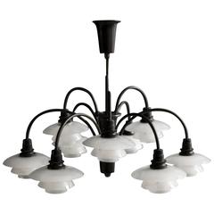 Poul Henningsen's Nine-Arm 'Cascade' Chandelier 1
