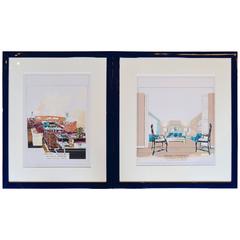 1970s Watercolor by Michel Pigneres 4