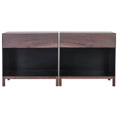 Franklin Bedside Tables by Uhuru Design, Walnut, Blackened Steel 4