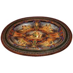 Presentation KPM Monumental Hand-Painted German Berlin Centrepiece Platter 5