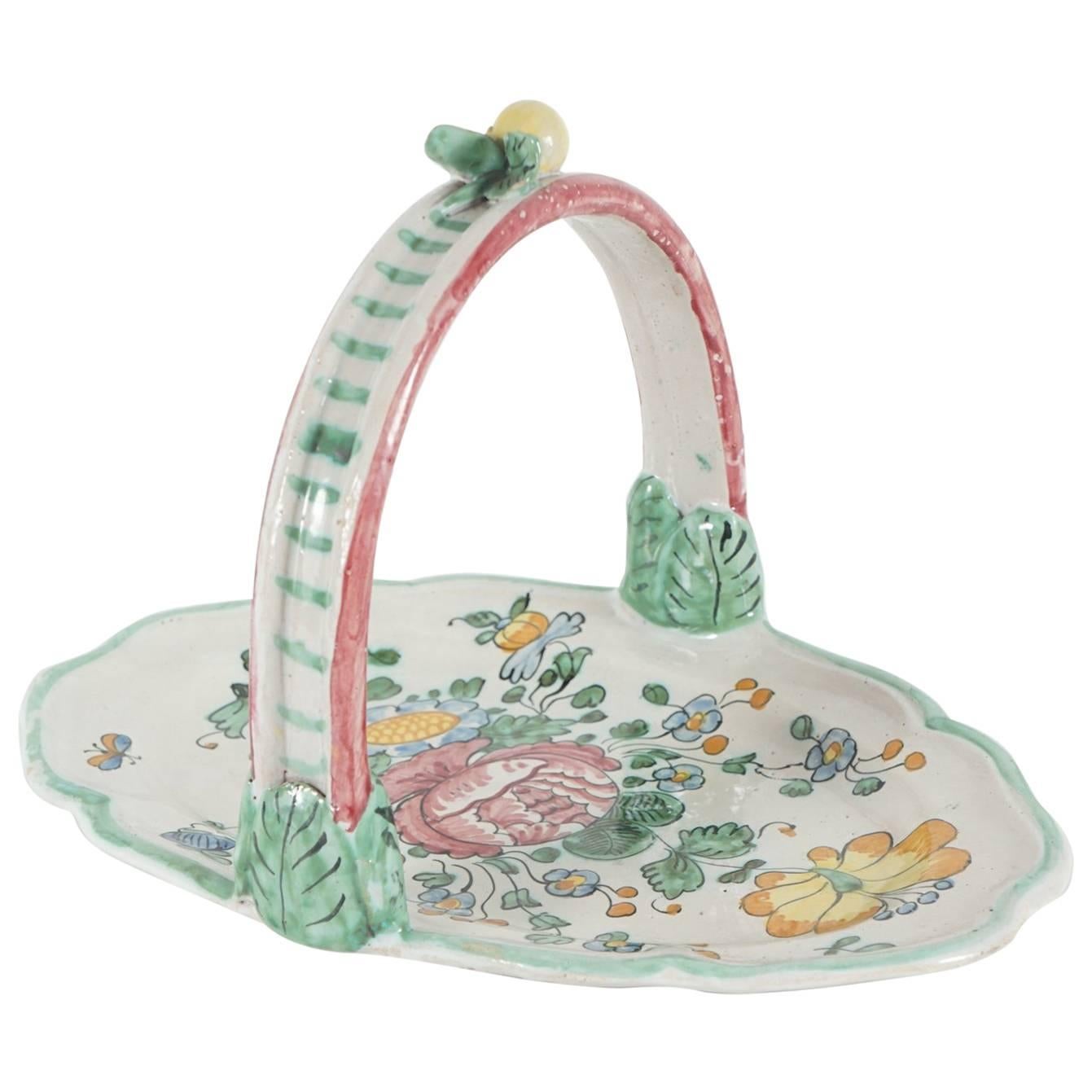 Italian Pottery Tray with Floral Decoration from the Estate of Bunny Mellon
