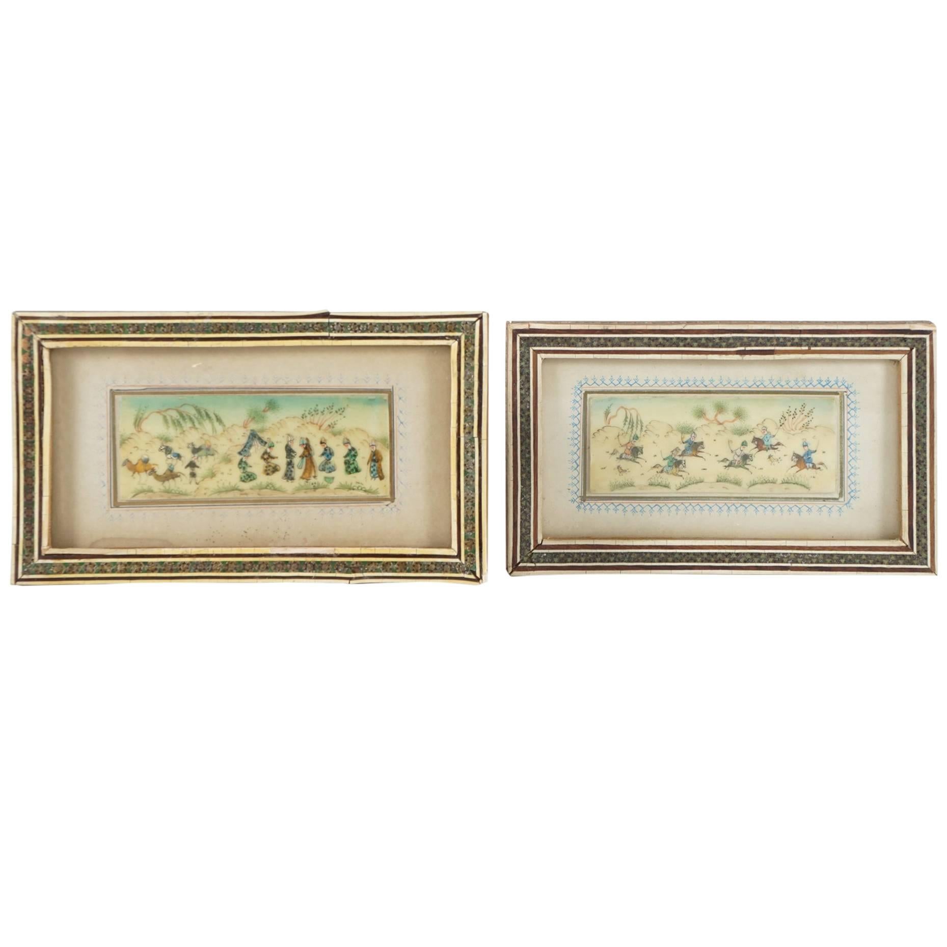 Pair of Miniature Persian Paintings from the Estate of Bunny Mellon