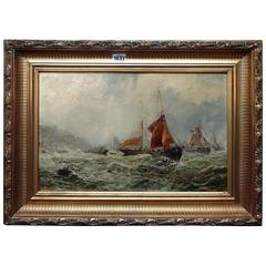 Claude T. Stanfield Moore, Boats in Choppy Waters, Oil on Canvas