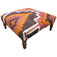 Vintage Large Kilim Ottoman