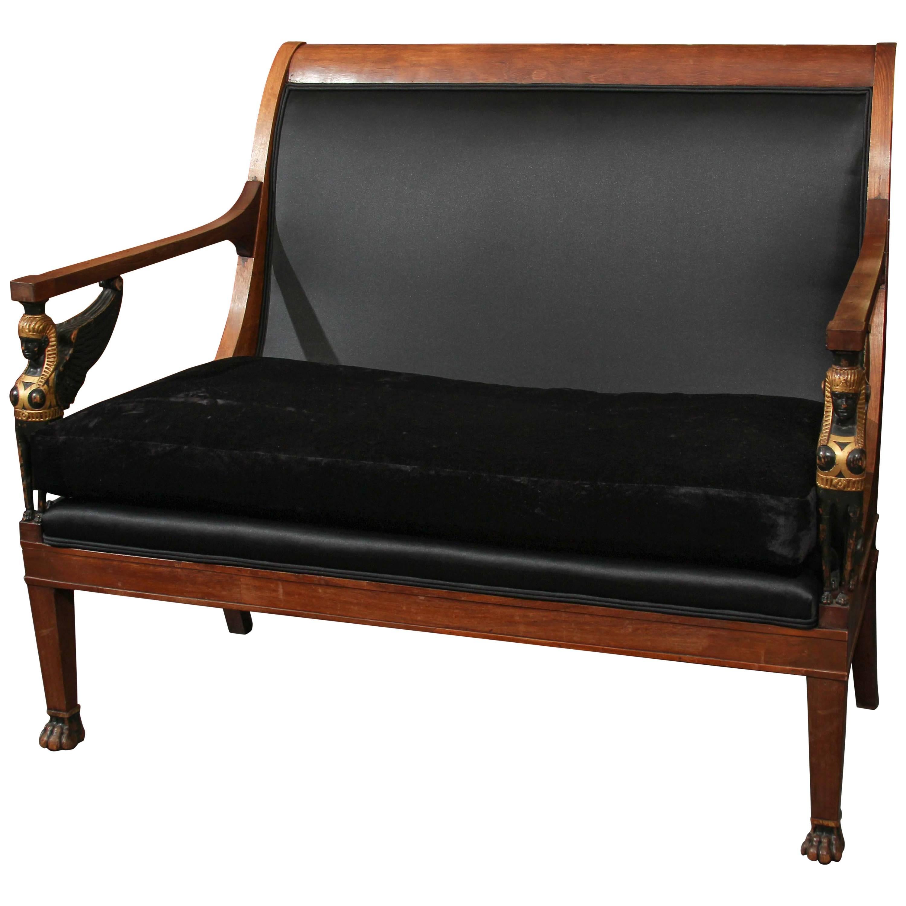 Egyptian Empire style Settee Sofa For Sale