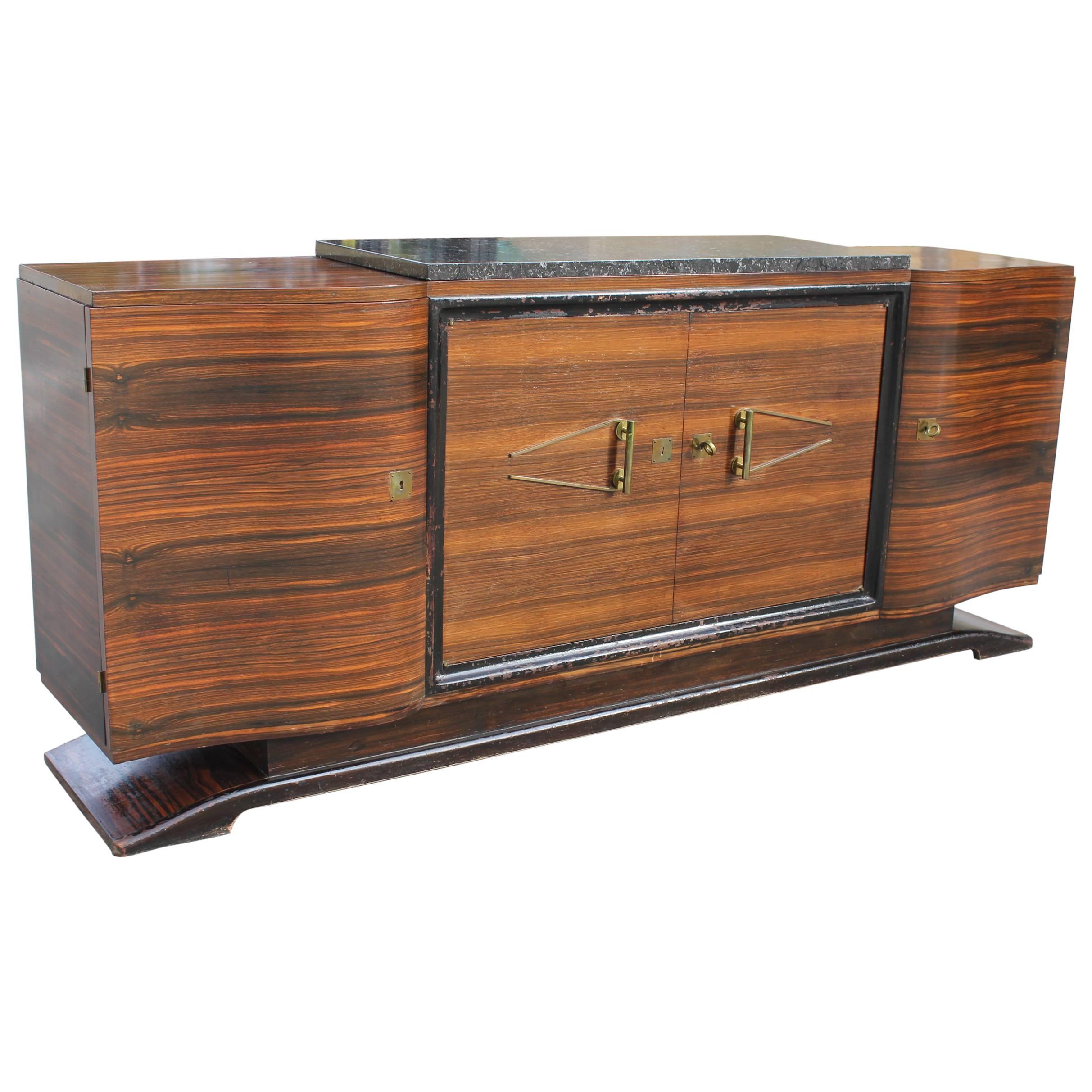 Masterpiece Art Deco Sideboard or Buffet Exotic Macassar Ebony by Maurice Rinck