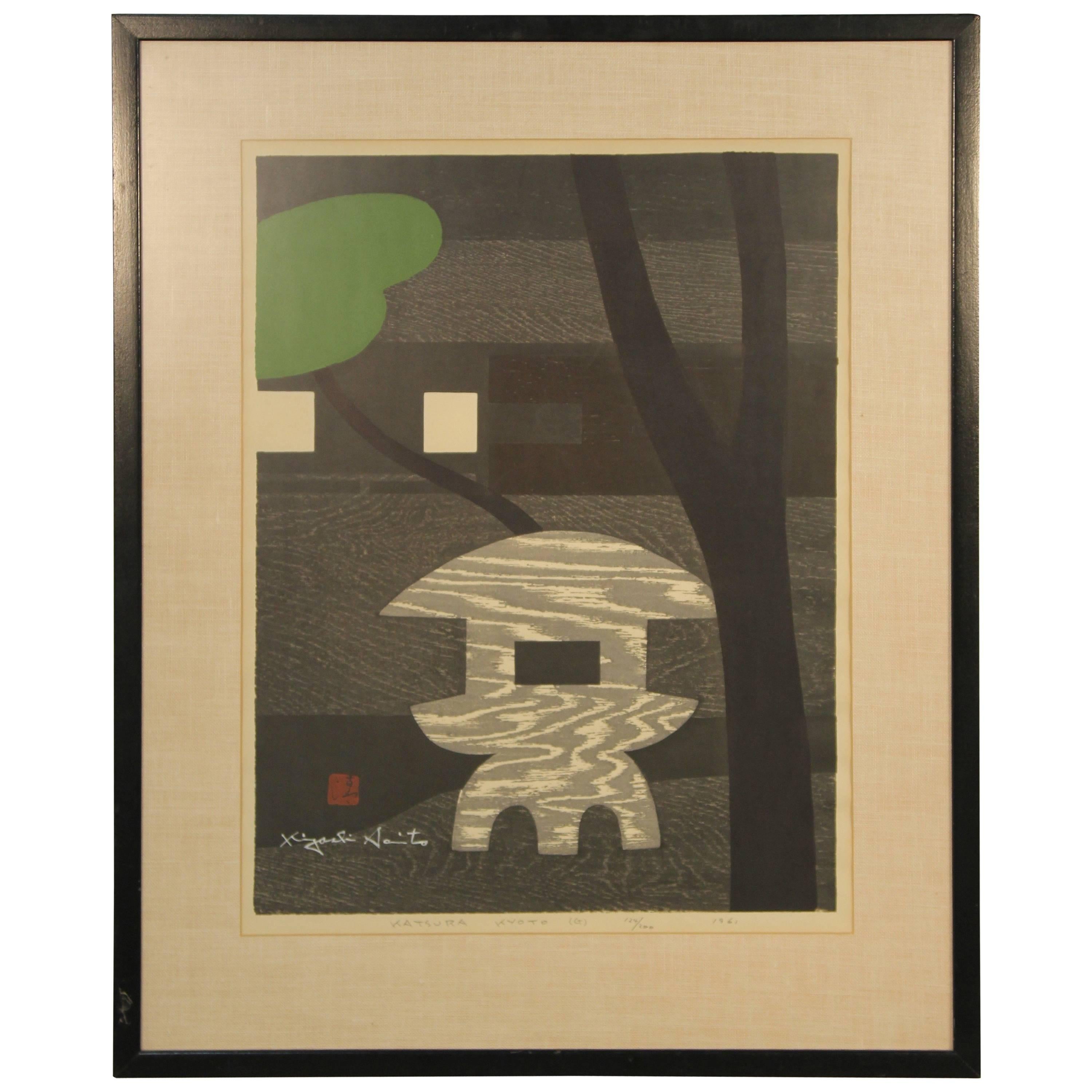 Kiyoshi Saito Woodblock Framed Print For Sale