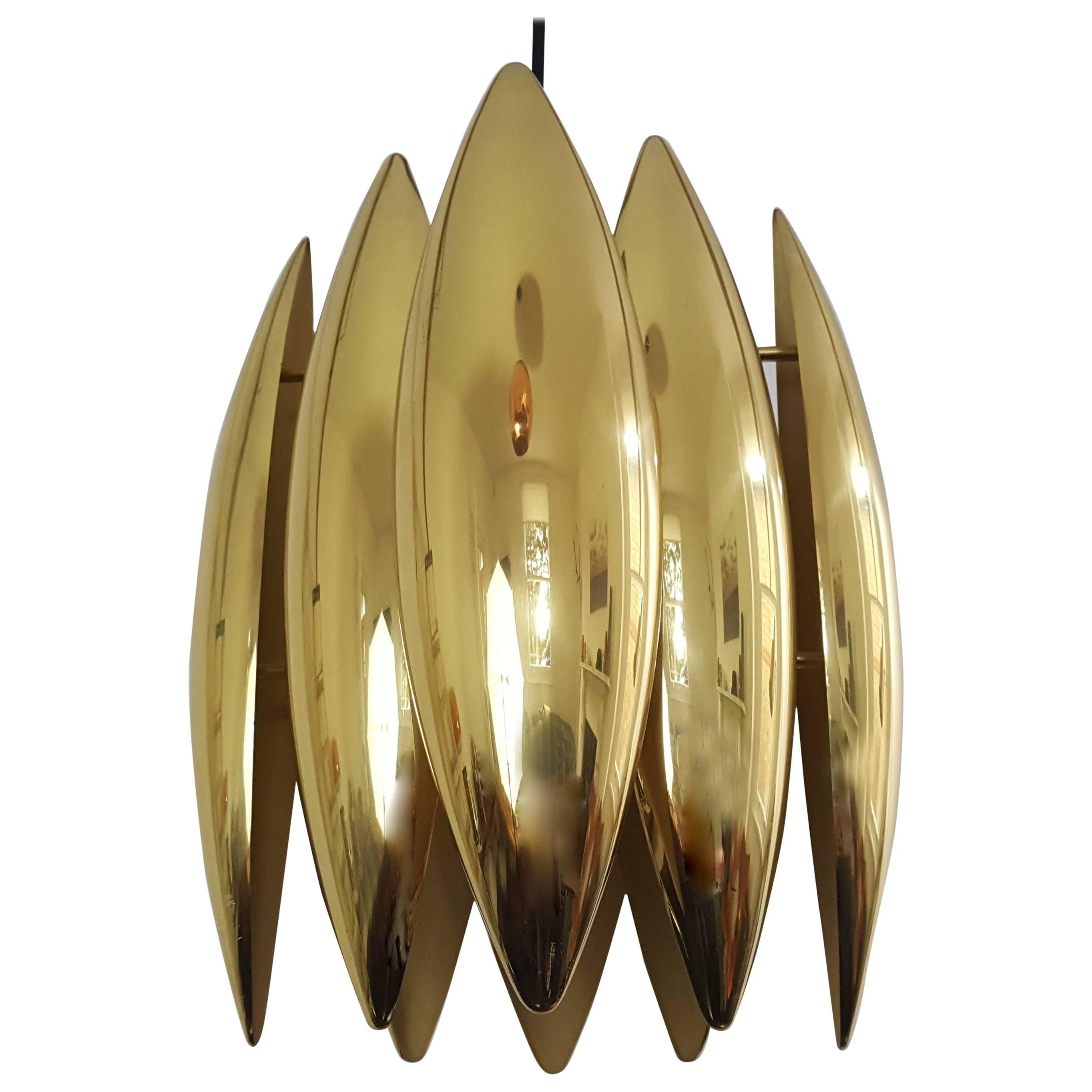 Jo Hammerborg Brass 
Kastor
 Ceiling Pendant for Fog 
Mørup, 1960s, Denmark