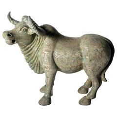 Chinese Bronze Bull Sculpture