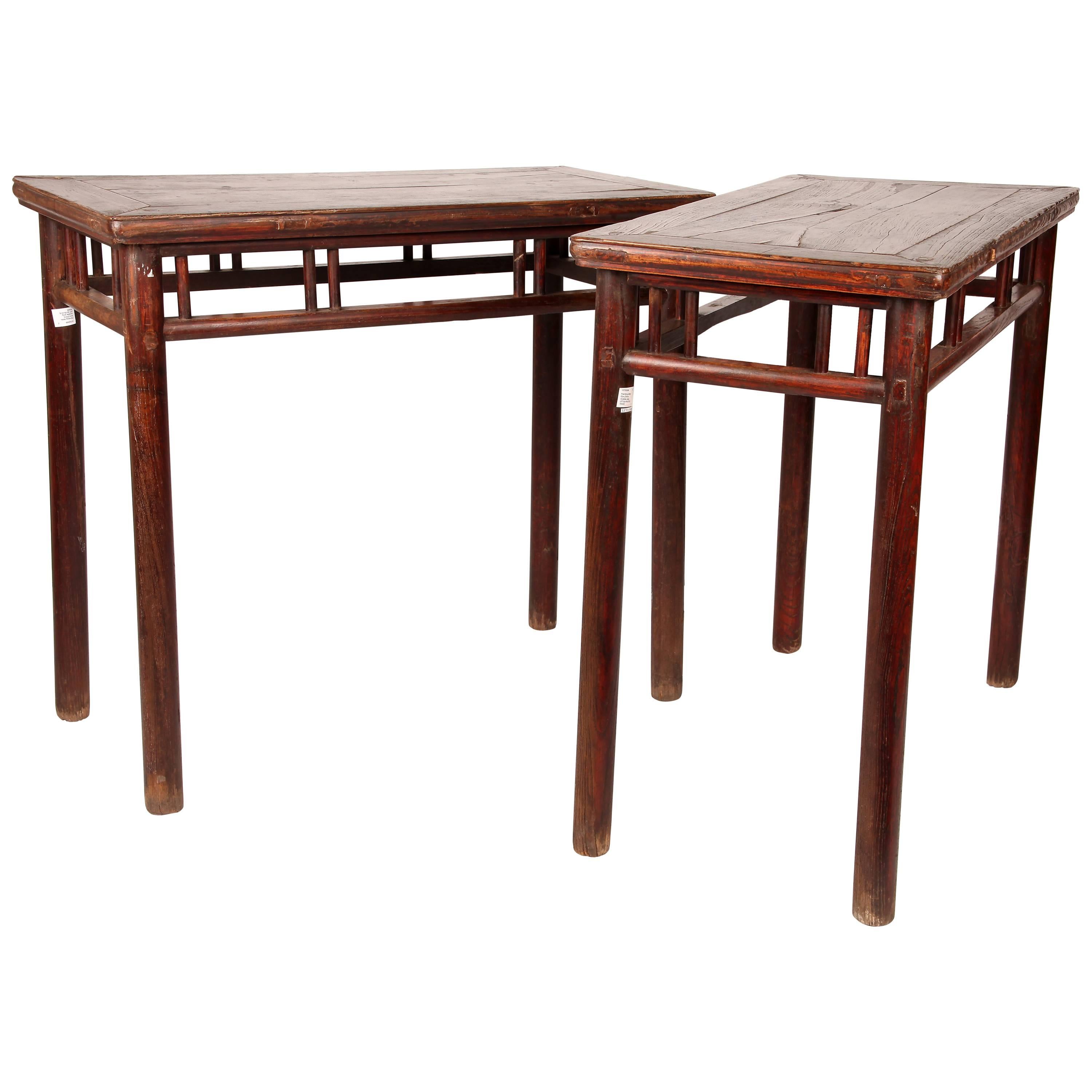 Chinese Wine Tables with Stretcher