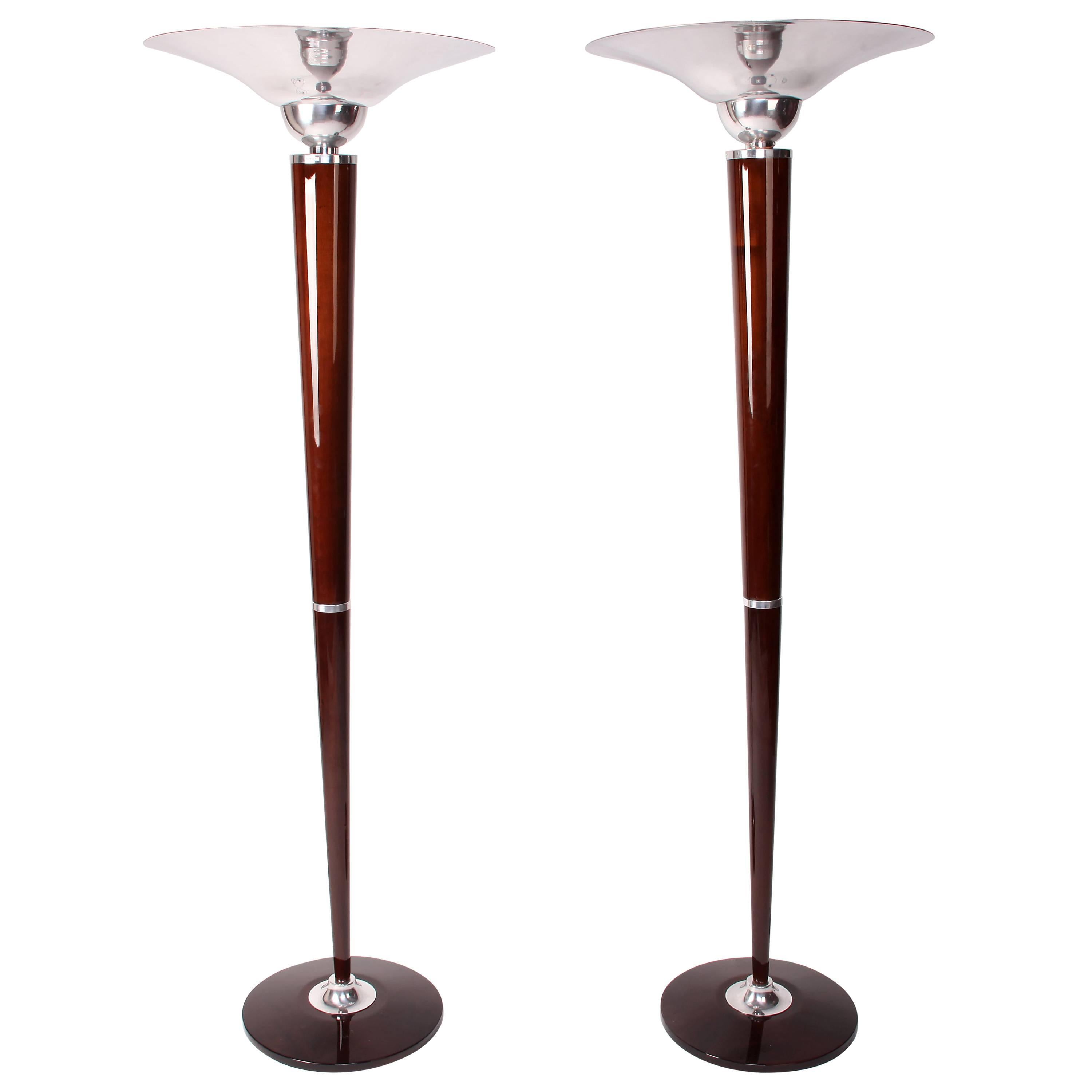 Pair of Hungarian Art Deco Style Floor Lamps