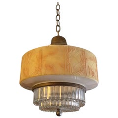 Vintage Art Deco Tiered Layer Cake Pendant Light