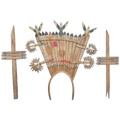 Apache Gahn Mountain Spirit Crown and Dance Wands, circa 1930s