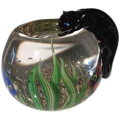 Vintage "Cat on a Fishbowl"  Paperweight by Correia