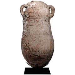 Antique Large Ancient Roman Shipwreck Salvaged Amphora, 100 AD
