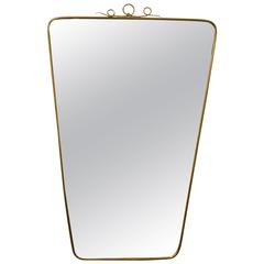 Beautiful Italian Brass Mirror in the Taste of Gio Ponti circa 1960 11