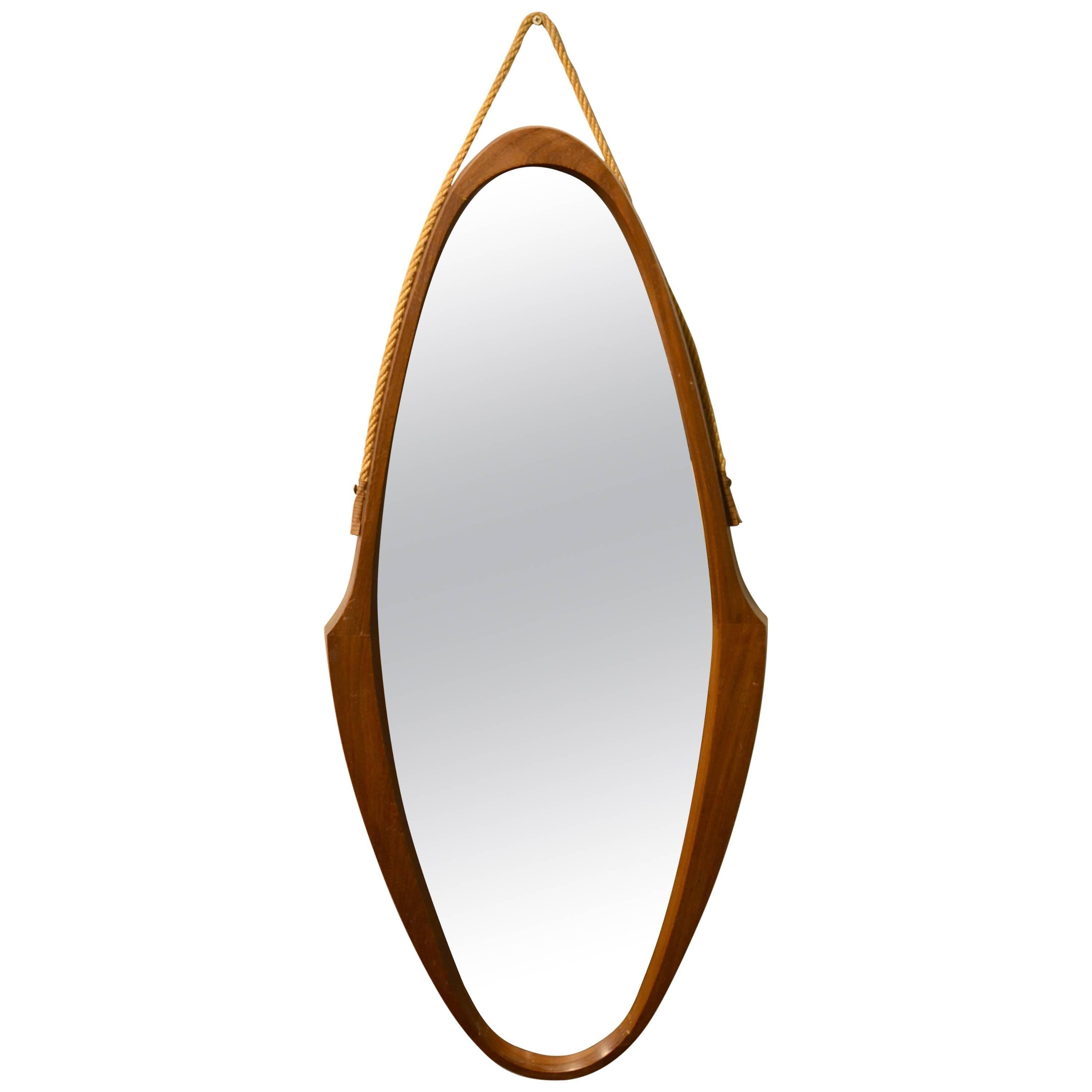Beautiful Wood Mirror in the Taste of Paolo Buffa Italy, circa1960 For Sale