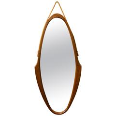 Beautiful Wood Mirror in the Taste of Paolo Buffa Italy, circa1960