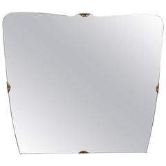 Italian Mirror with Brass Hardware, circa 1950