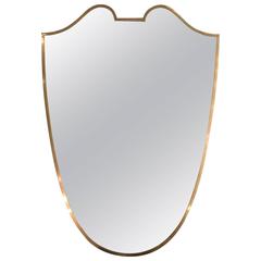 Italian Mirror in the Shape of a Shield, circa 1960