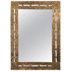 Italian designed Bronze artistic Mirror  Luciano Frigerio 1960