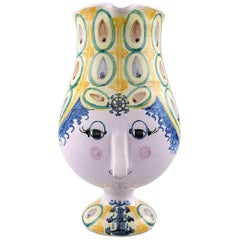 Bjorn Wiinblad Unique Vase or Pitcher in Multicolored Ceramic