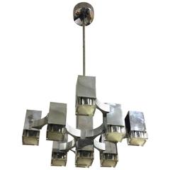 Italian Mid-Century Chandelier Series "Cubic "by Sciolari, Signed, 1960-1970 8