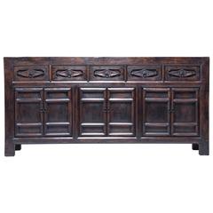 19th Century Chinese Five-Drawer Coffer with Abstract Botanicals 8