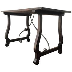 18th Century Spanish Baroque Trestle-Refectory Table on Lyre-Shaped Legs 8