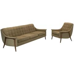 Swedish Living Room Sofa and Chair by Folke Ohlsson