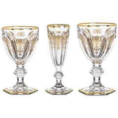 Antique Set of 96 Pieces of Empire Crystal Stemware by Baccarat