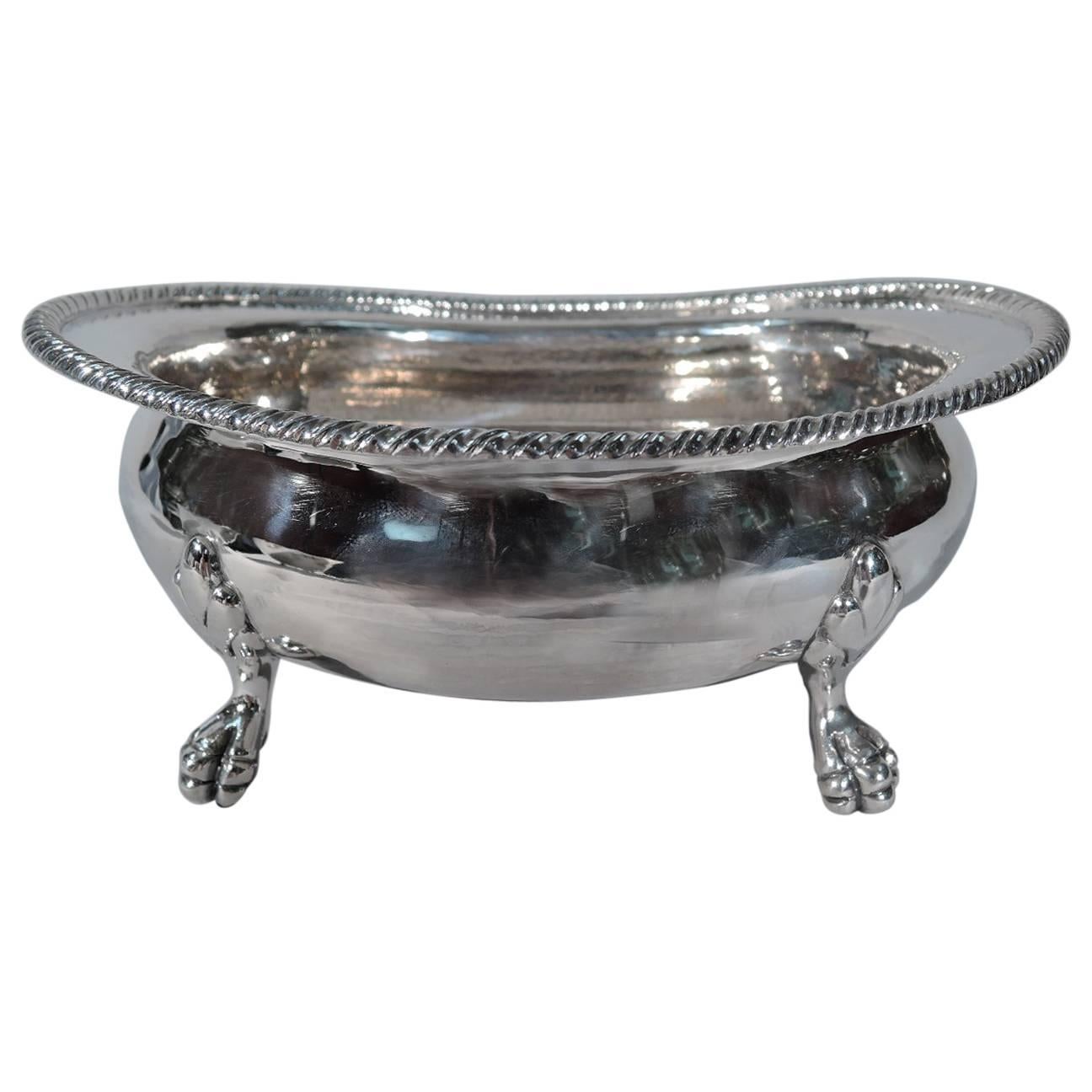 Buccellati Hand-Hammered Sterling Silver Bowl with Claw Feet