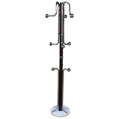 Mid-Century Chrome and Carrara Marble Hat and Coat Rack