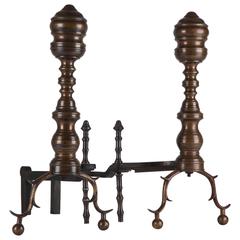 Brass Andirons, circa 1900