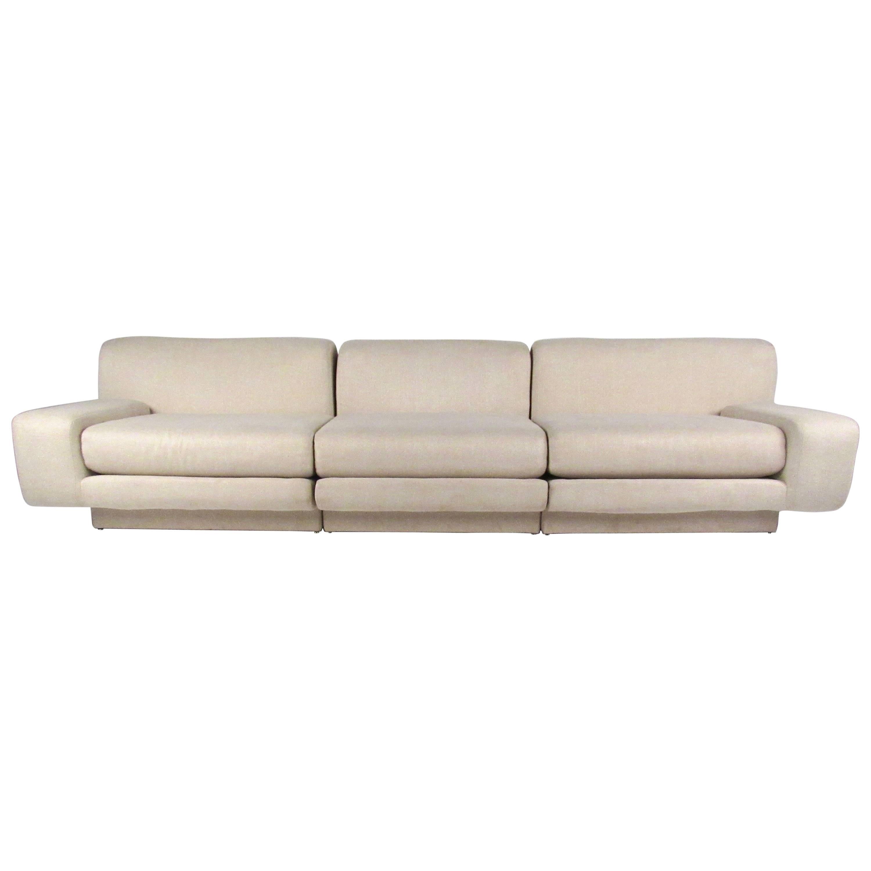 Milo Baughman Style Modern Sectional Sofa
