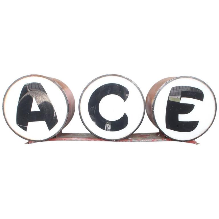 Vintage Ace Hardware Light Sign at 1stDibs
